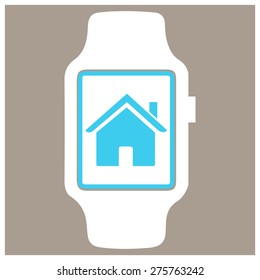 Go to home icon on smart watch. vector illustration