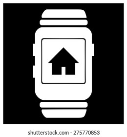 Go to home icon on smart watch. vector illustration