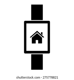 Go to home icon on smart watch. vector illustration