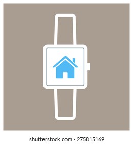 Go to home icon on smart watch. vector illustration