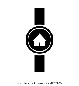 Go to home icon on smart watch. vector illustration Go to home icon on smart watch. vector illustration