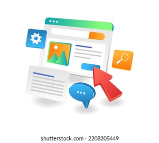 Go to home page in isometric flat illustration