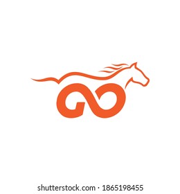 Go horse logo design template, horse race icon, expedition, travel