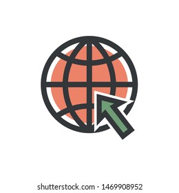 Go to icon. Simple flat vector illustration.