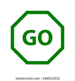 go icon, go vector logo template, silhouette, symbol
