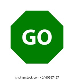 go icon, go vector logo template, silhouette, symbol