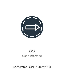 Go icon vector. Trendy flat go icon from user interface collection isolated on white background. Vector illustration can be used for web and mobile graphic design, logo, eps10