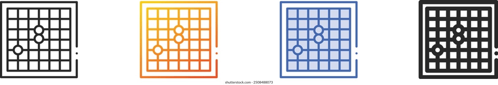 go icon.Thin Linear, Gradient, Blue Stroke and bold Style Design Isolated On White Background