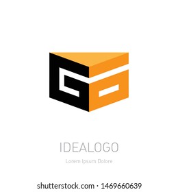 Go! Initial 3d logo. Vector design element or 3d icon. G and O - monogram logotype.