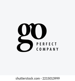 GO initial based vector logo. Serif letter logo. Suitable for luxury product, business, industry, company, and organization.
