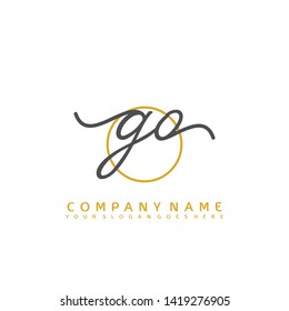 GO Initial handwriting logo concept