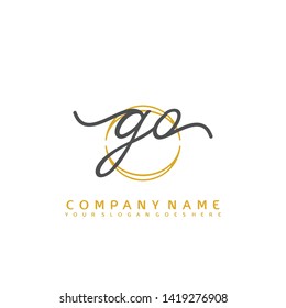 GO Initial handwriting logo concept