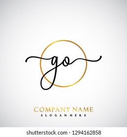 GO Initial Handwriting logo template vector