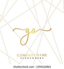 GO Initial Handwriting logo template vector