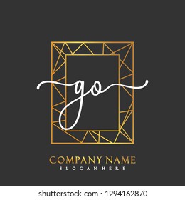 GO Initial Handwriting logo template vector