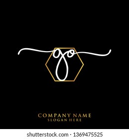 GO Initial handwriting logo template