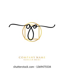 GO Initial handwriting logo template