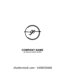 GO Initial handwriting logo template vector