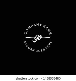 GO Initial handwriting logo template vector