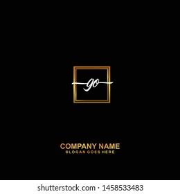 GO Initial handwriting logo template vector