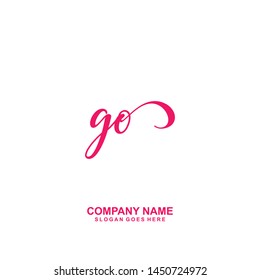 GO Initial handwriting logo vector