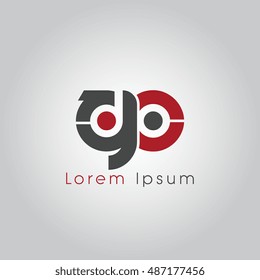go initial letter linked lowercase logo. g and o vector template design.