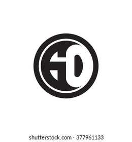 GO initial letters circle monogram logo
