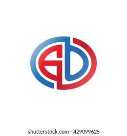 GO initial letters looping linked ellipse logo red blue