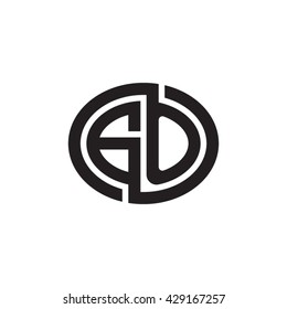 GO initial letters looping linked ellipse monogram logo