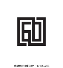 GO initial letters looping linked square monogram logo