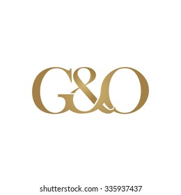 G&O Initial logo. Ampersand monogram golden logo