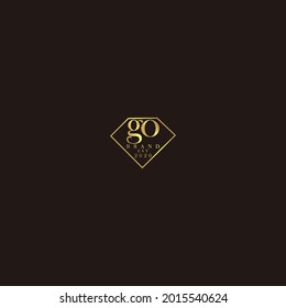 GO Initial logo diamond luxury wedding illustration