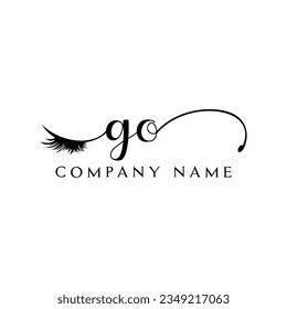 GO initial Logo lash logo eyelash vector modern