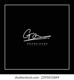 GO Initial Logo in Signature Style for Photography and Fashion Business - Hand Drawn Signature Logo Vector
