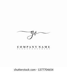 GO Initial luxury handwriting logo vector
