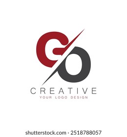 GO initial monogram with letter creative logo