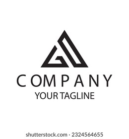 go initial triangle logo design premium elegant template vector eps 10