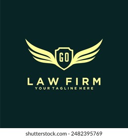 GO initials design modern legal attorney law firm lawyer advocate consultancy business logo vector