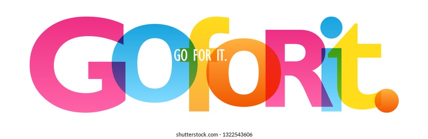 GO FOR IT! colorful typography banner