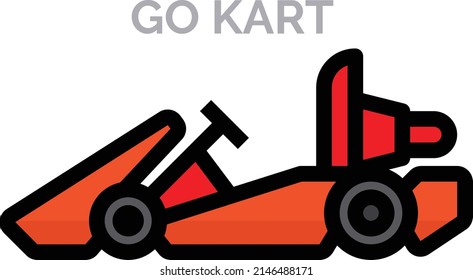 Go kart car icon vector design flat