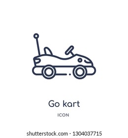 go kart icon from transport outline collection. Thin line go kart icon isolated on white background.