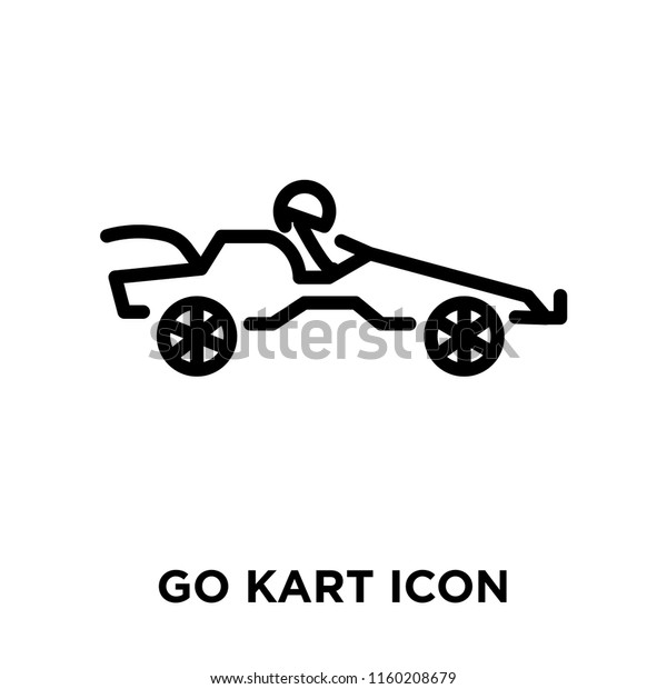 Go kart icon vector isolated on white background,\
Go kart transparent sign , linear symbol and stroke design elements\
in outline style