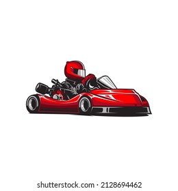 go kart illustration red color