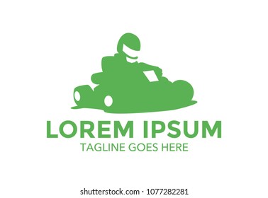go kart logo. vector illustration