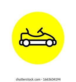 go kart outline style icon vector yellow color Perfect for traffic signs