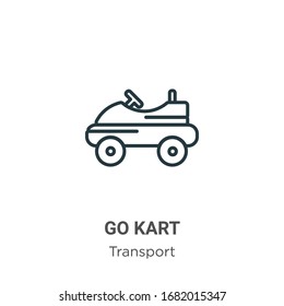 Go kart outline vector icon. Thin line black go kart icon, flat vector simple element illustration from editable transport concept isolated stroke on white background