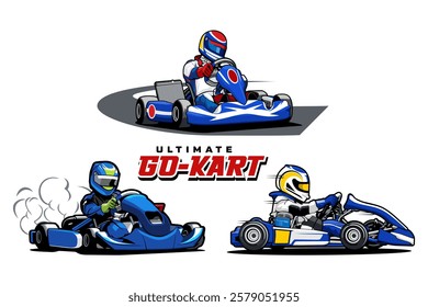 go kart race ultimate illustration design vector art