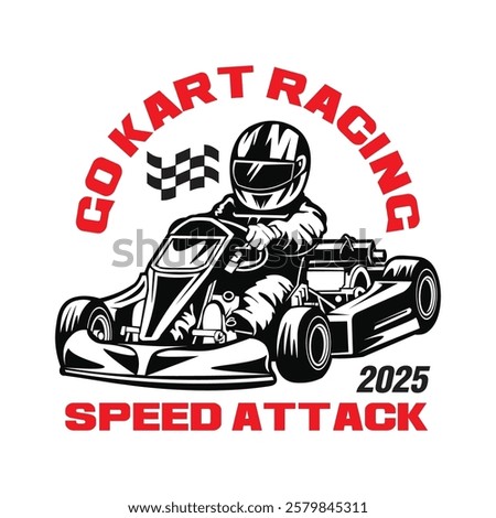Go kart race vector illustration, perfect for t shirt design and event logo	
