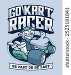 Go Kart Racer Cartoon Illustration Design