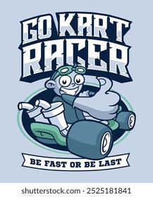 Go Kart Racer Cartoon Illustration Design